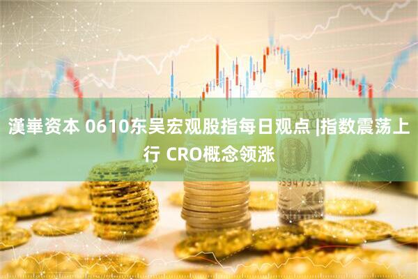 漢崋资本 0610东吴宏观股指每日观点 |指数震荡上行 CRO概念领涨