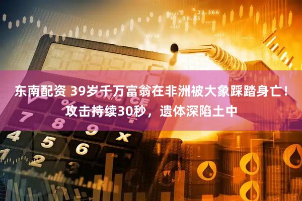 东南配资 39岁千万富翁在非洲被大象踩踏身亡！攻击持续30秒，遗体深陷土中