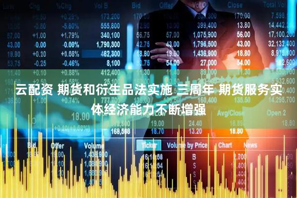 云配资 期货和衍生品法实施 三周年 期货服务实体经济能力不断增强