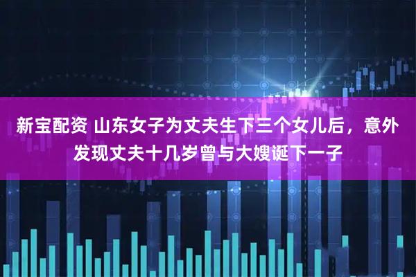 新宝配资 山东女子为丈夫生下三个女儿后，意外发现丈夫十几岁曾与大嫂诞下一子